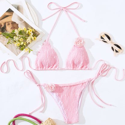 3D Flowers Bikini Set Swimsuit